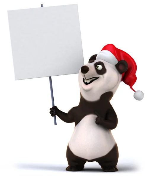 Leuke panda in Kerstman hoed — Stockfoto