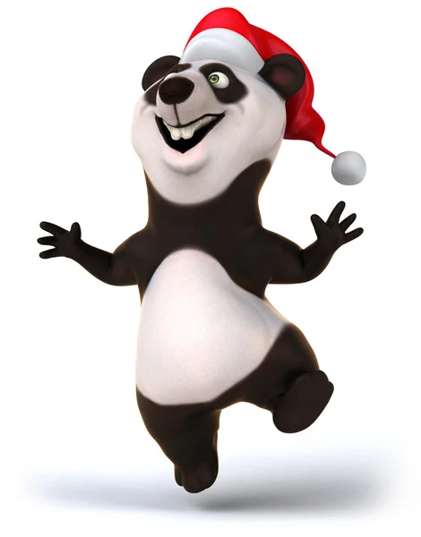 Zabawa panda w santa hat — Zdjęcie stockowe