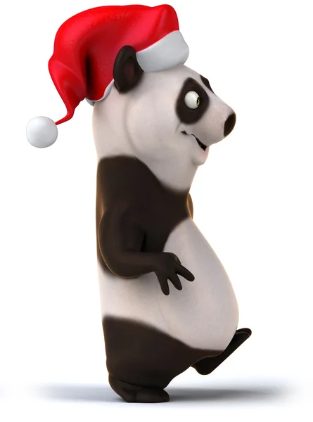 Spaß-Panda mit Weihnachtsmütze — Stockfoto