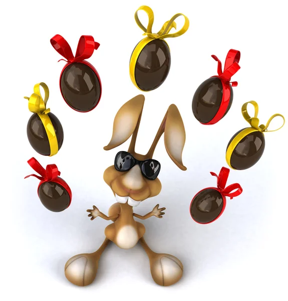 Zabawy królika z pisanki — Zdjęcie stockowe