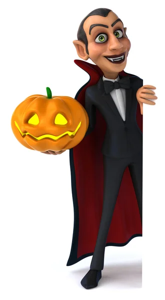 Fun vampire with pumpkin — Stock Photo, Image