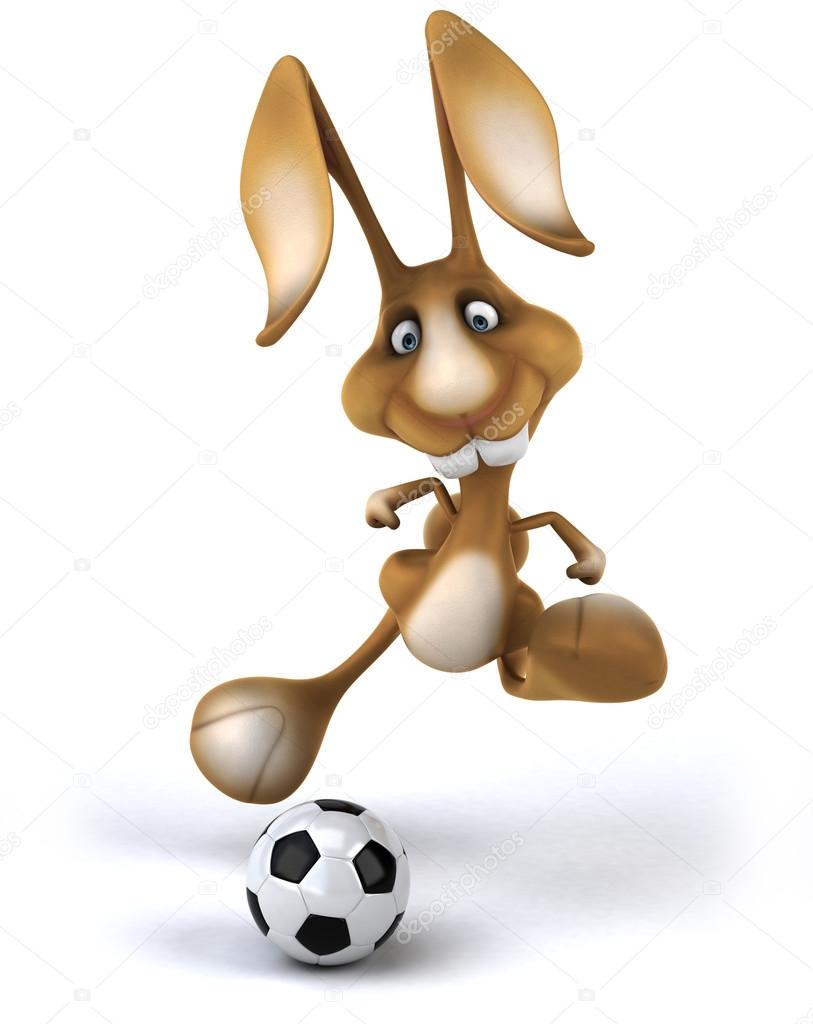 Spaßkaninchen mit Fußballball Stockillustration von ©julos #52964093, image size:813x1024