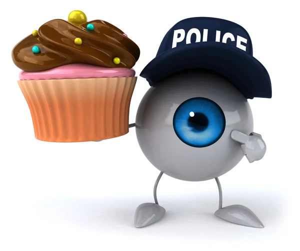 Fun eye with cupcake — Zdjęcie stockowe