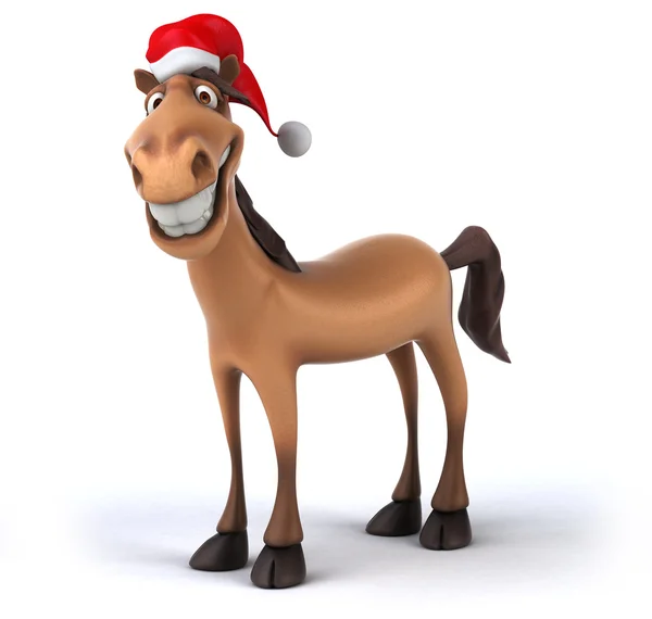 Kul häst i santa hatt — Stockfoto
