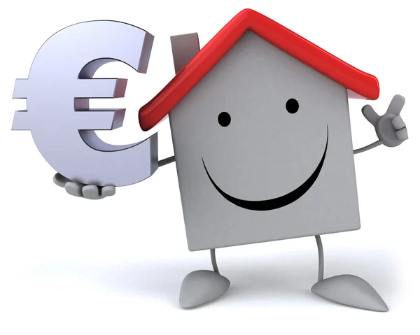 Roliga hus med eurotecknet — Stockfoto