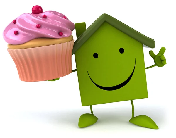 Fun house with cupcake — Stock Photo, Image