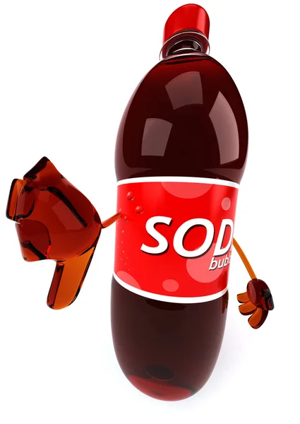 Fun soda with thumb down gesture — Stock Photo, Image