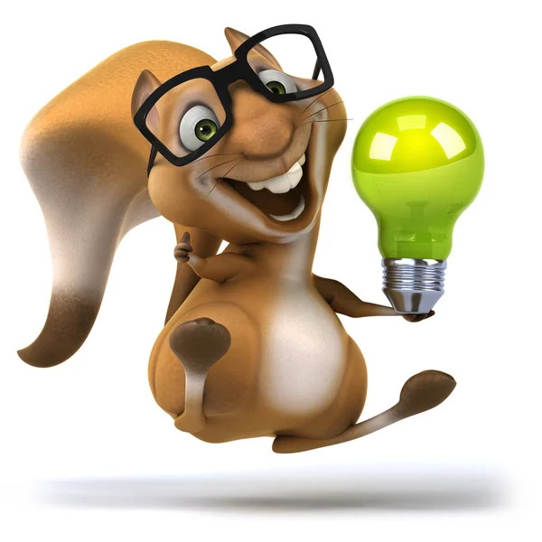 Zabawa wiewiórka z Lampa — Zdjęcie stockowe