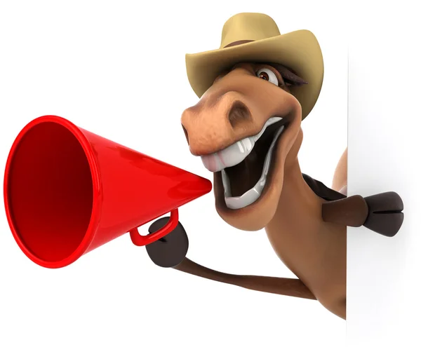 Cavalo com megafone — Fotografia de Stock