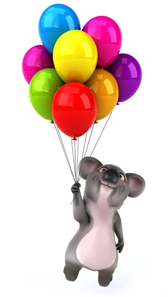 Koala mit Luftballons — Stockfoto