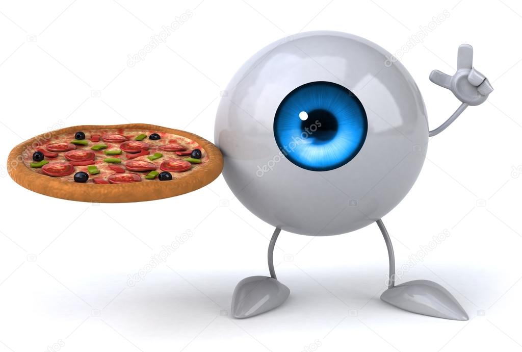 Eye with pizza