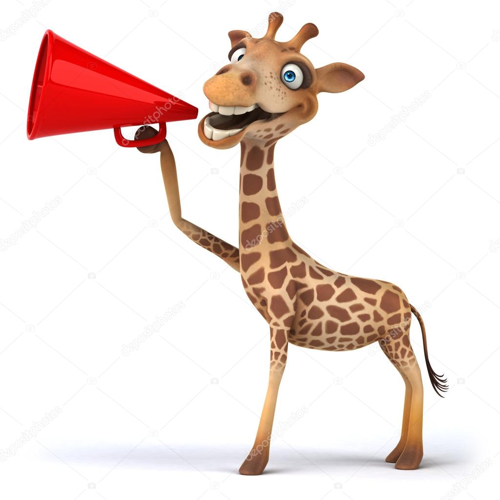 Giraffe with megaphone