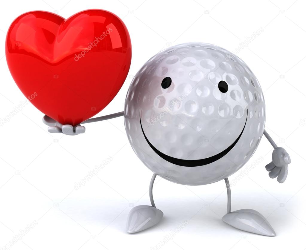 Golf ball with heart Stock Photo by ©julos 53099223