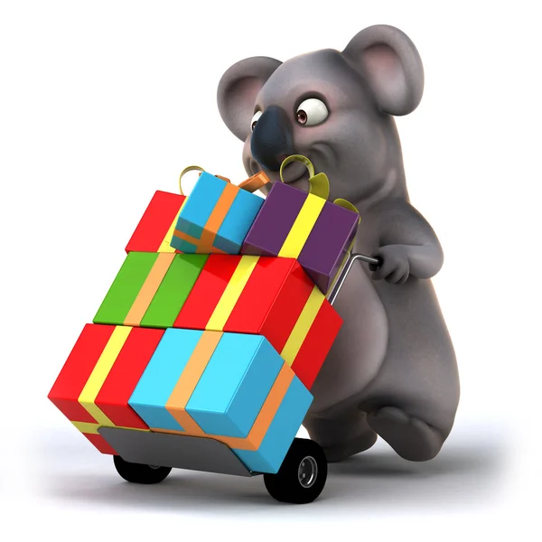 Koala com presentes de Natal — Fotografia de Stock