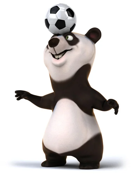 Panda met voetbal bal — Stockfoto