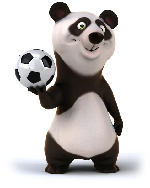 Panda med fotboll boll — Stockfoto