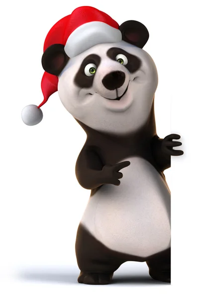 Panda em chapéu de Natal — Fotografia de Stock