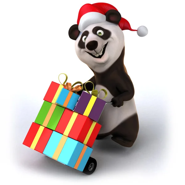 Panda met giften van Kerstmis — Stockfoto