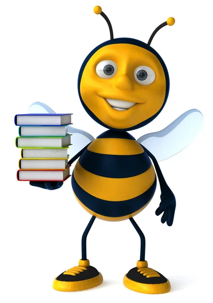 Пчела с книгами — стоковое фото