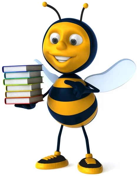 Bee with books — Stock Photo, Image