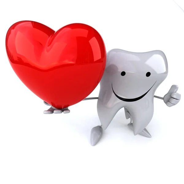 Tooth with heart — Stock Photo, Image