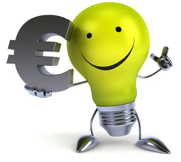 Žárovka s symbol měny euro — Stock fotografie