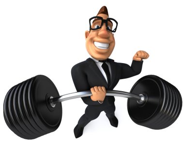 barbell ile işadamı