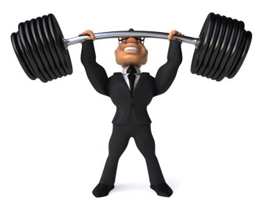 barbell ile işadamı