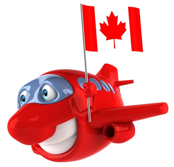 Plane with canada flag — Stock Photo, Image