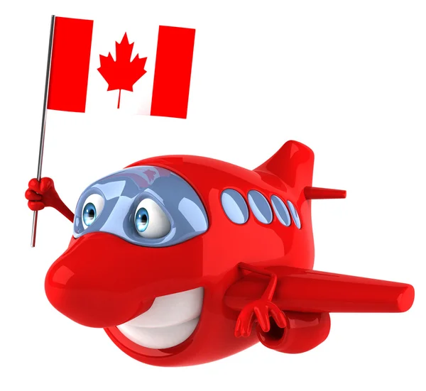 Vliegtuig met canada vlag — Stockfoto