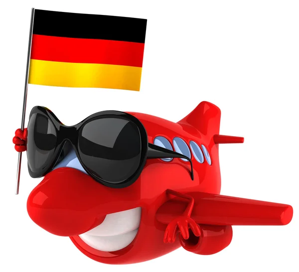 Vliegtuig met Duitse vlag — Stockfoto