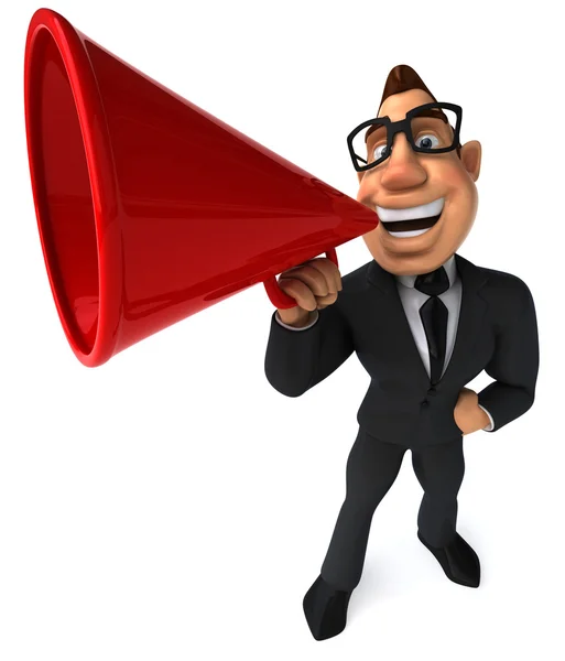 Business man with  megaphone — Stock Photo, Image