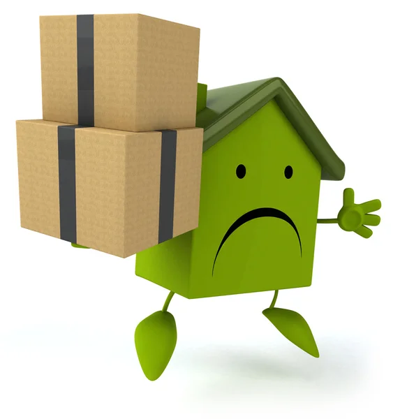 House with boxes — Stock Photo, Image