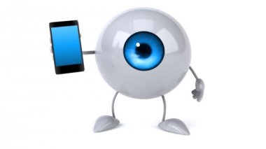 telefon ile göz küresi