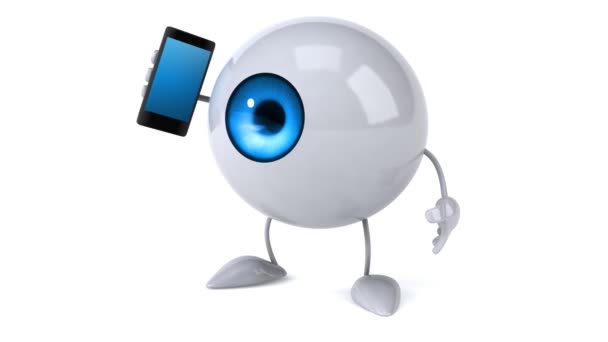 Eyeball with  phone — Stock Video