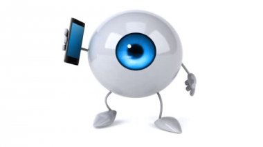 telefon ile göz küresi