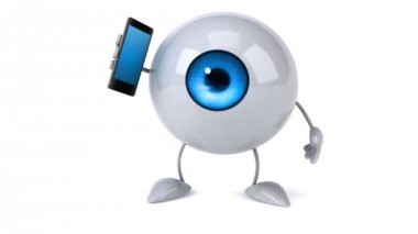 telefon ile göz küresi