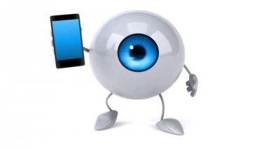 telefon ile göz küresi