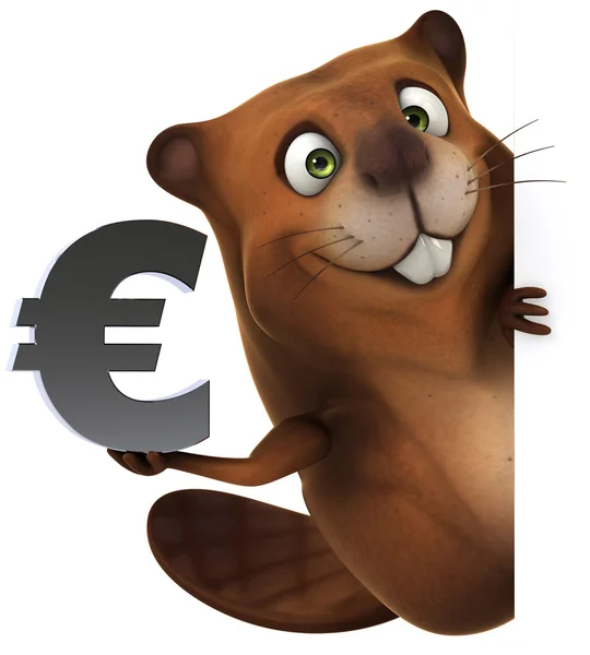 Beaver euro sign — Stock Photo, Image