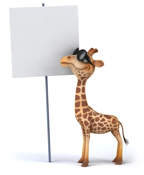 Giraffa con tavola — Foto Stock