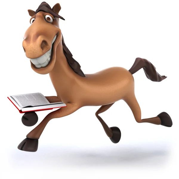 Cavalo com livro — Fotografia de Stock