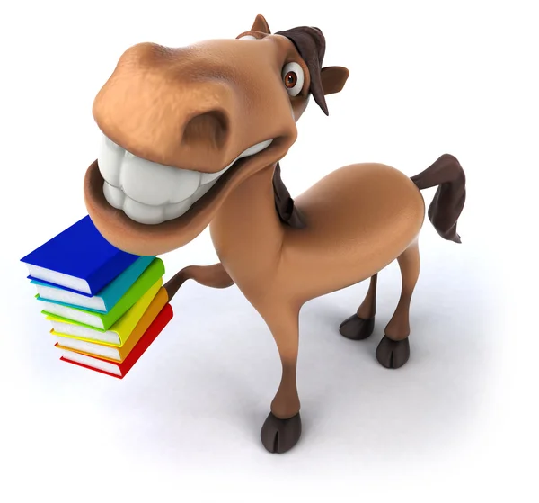 Caballo con libros —  Fotos de Stock