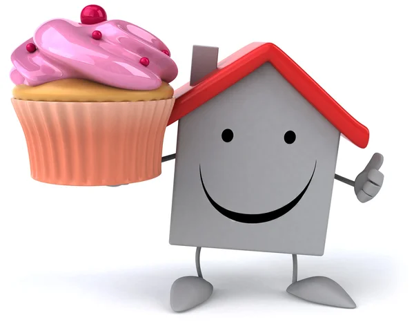 Haus mit Cupcake — Stockfoto