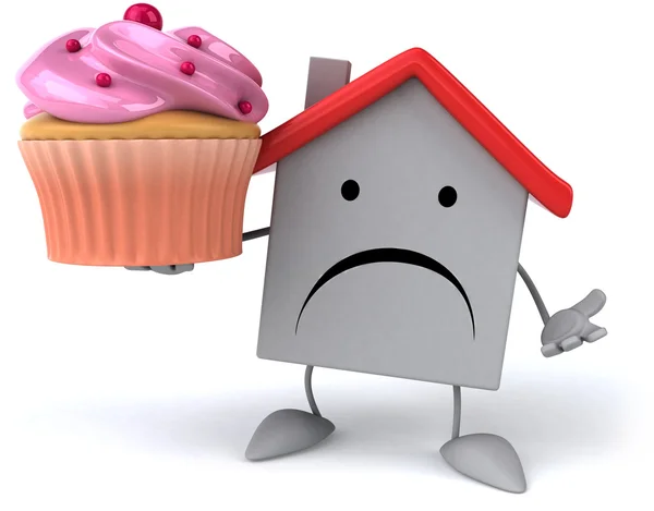 House with cupcake — Stock Photo, Image