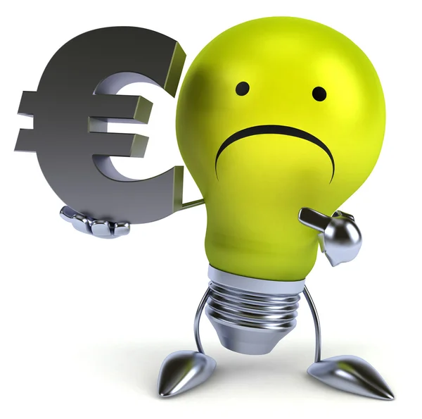 Žárovka s euro — Stock fotografie