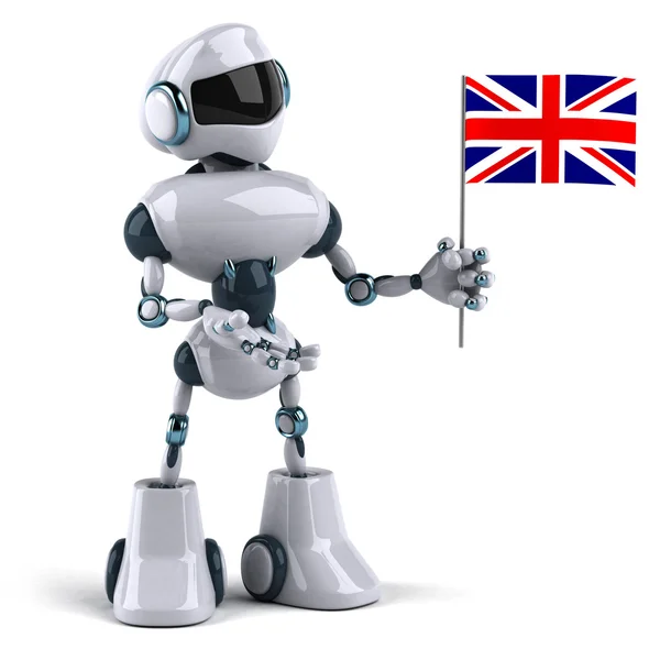 Robot con Union Jack — Foto de Stock