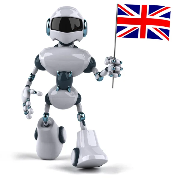 Robot z union jack — Zdjęcie stockowe