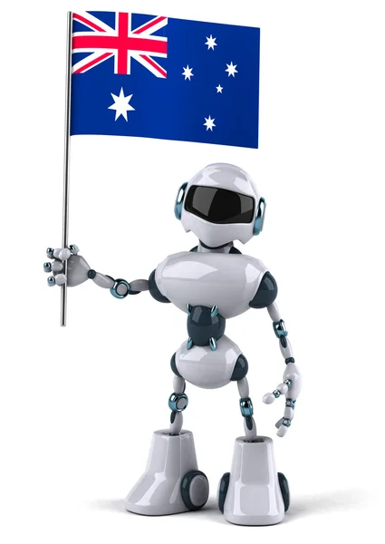 Avustralya bayrağı ile robot — Stok fotoğraf