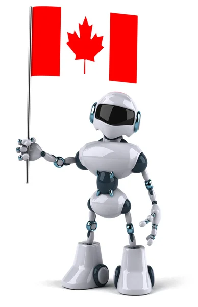Robot ile Kanada bayrağı — Stok fotoğraf