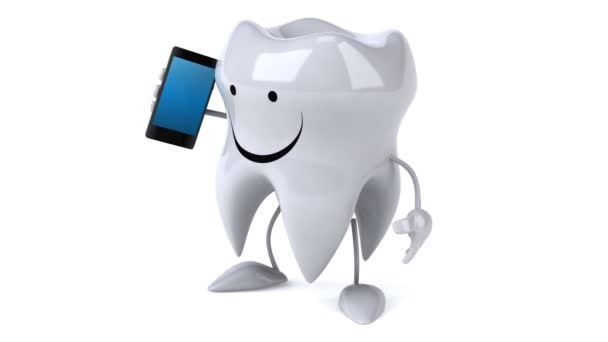 Tooth   with phone — Stock Video